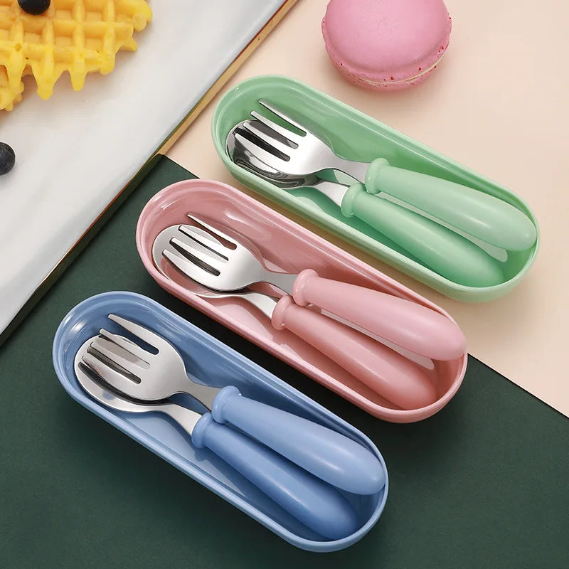BoxPlanet TinyBites™ – Kids Cutlery Set with Case