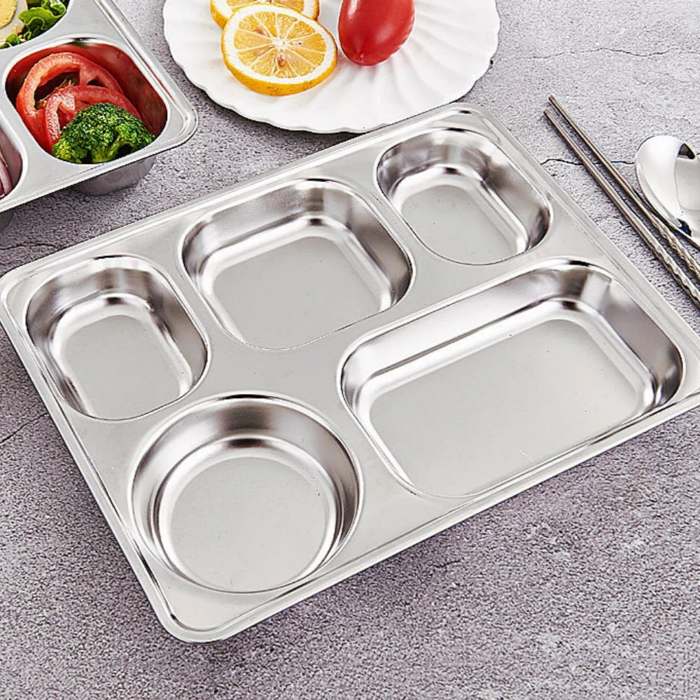 BoxPlanet SteelMate™ –4 or 5-Compartments Stainless Steel Lunch Tray