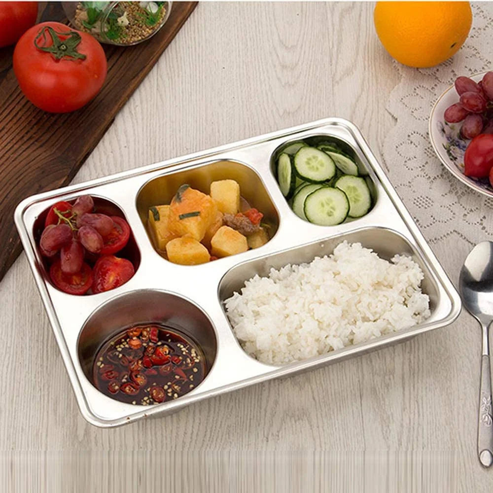 BoxPlanet SteelMate™ –4 or 5-Compartments Stainless Steel Lunch Tray