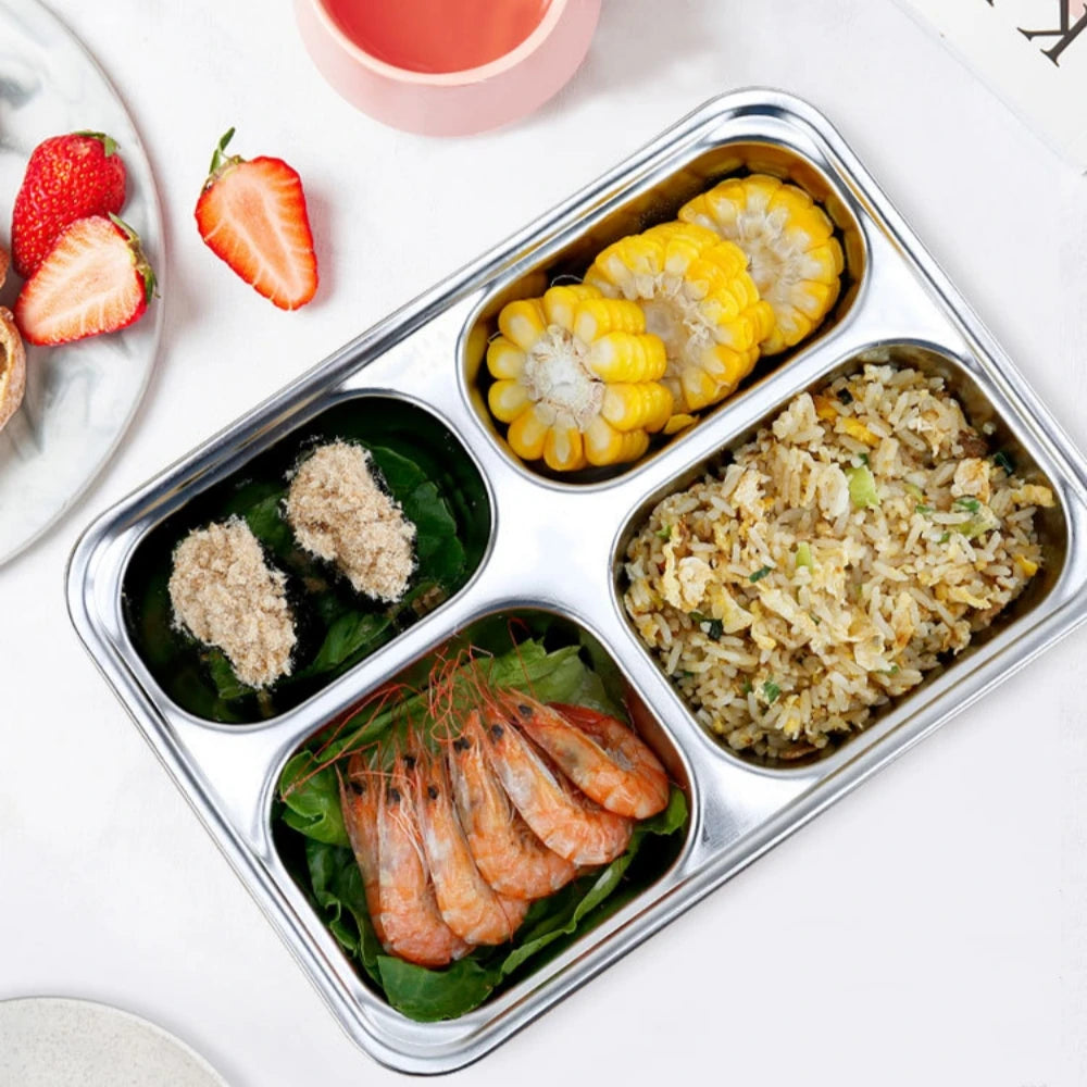 BoxPlanet SteelMate™ –4 or 5-Compartments Stainless Steel Lunch Tray